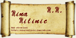 Mina Milinić vizit kartica